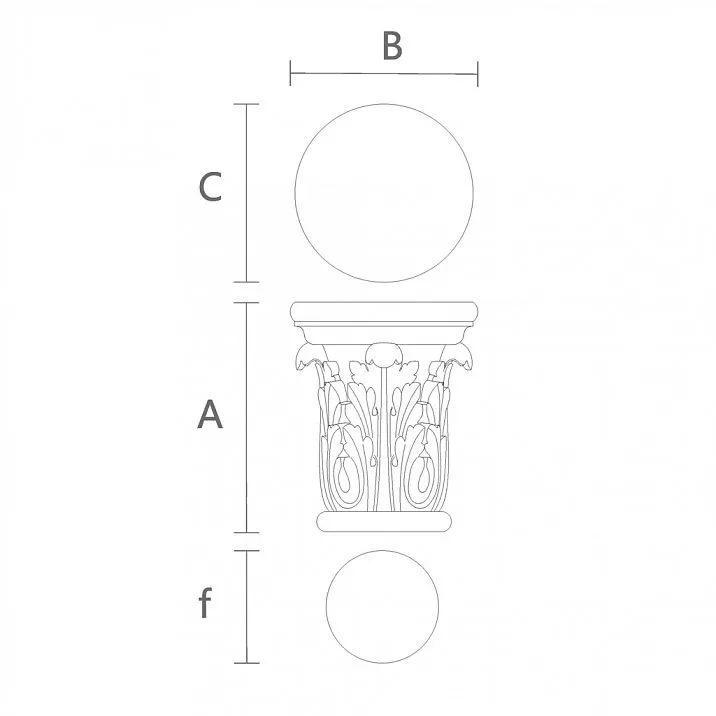 Резная Капитель для Кухонных Гарнитуров KL-045 чертеж