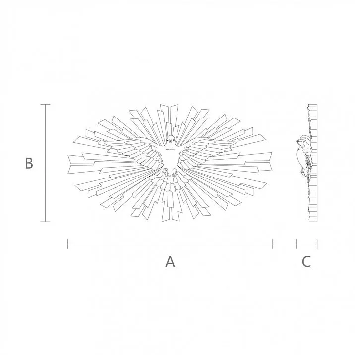 Накладка Голубь N-457 чертеж декора