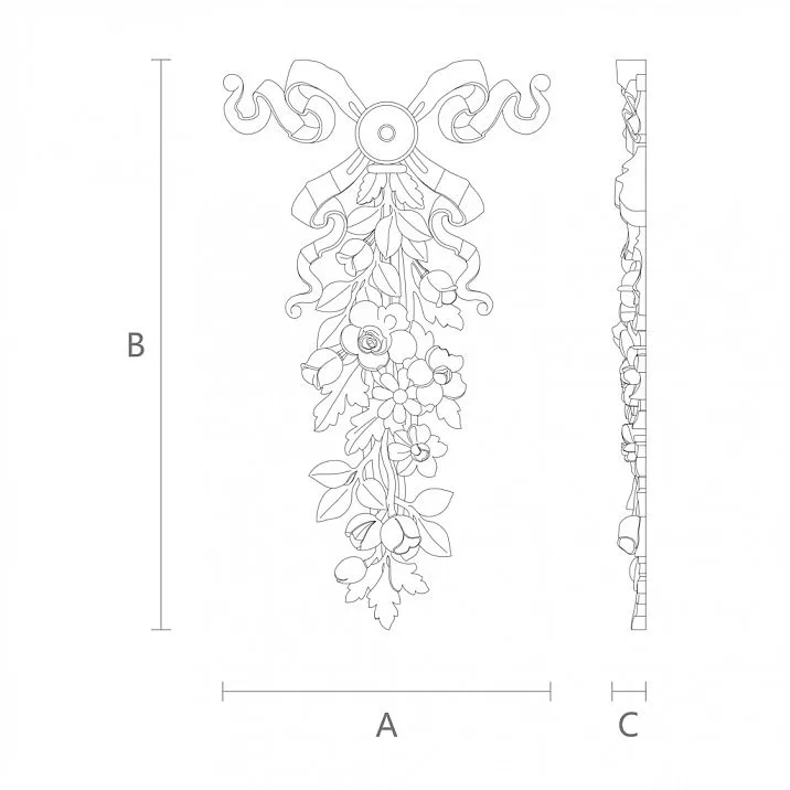 Купить резную накладку из дерева в магазине декора Stavros чертеж