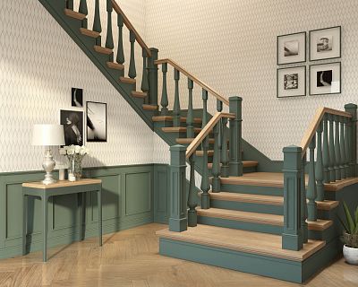 Классические деревянные столбы для лестницы