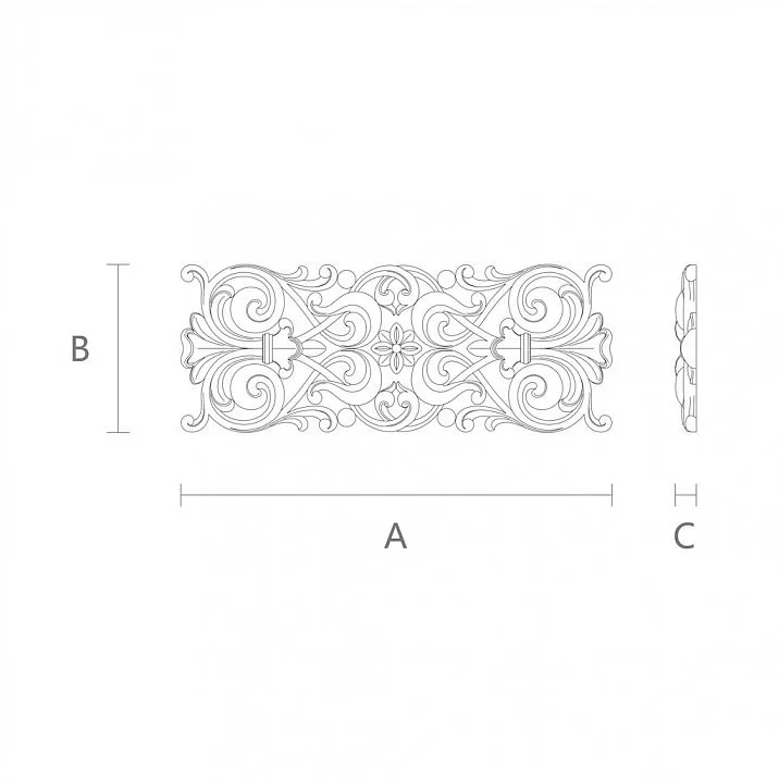Резная накладка IKN-013 чертеж церковной резьбы по дереву
