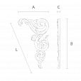 Деревянный декоративный элемент с резьбой по дереву N-323R  чертеж