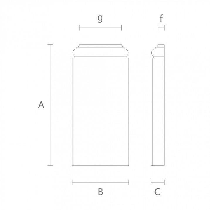 Резная база для пилястры BS-002 из бука чертеж