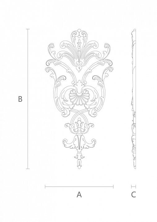 Цветочный орнамент из дерева - комплект декора C-027 схема