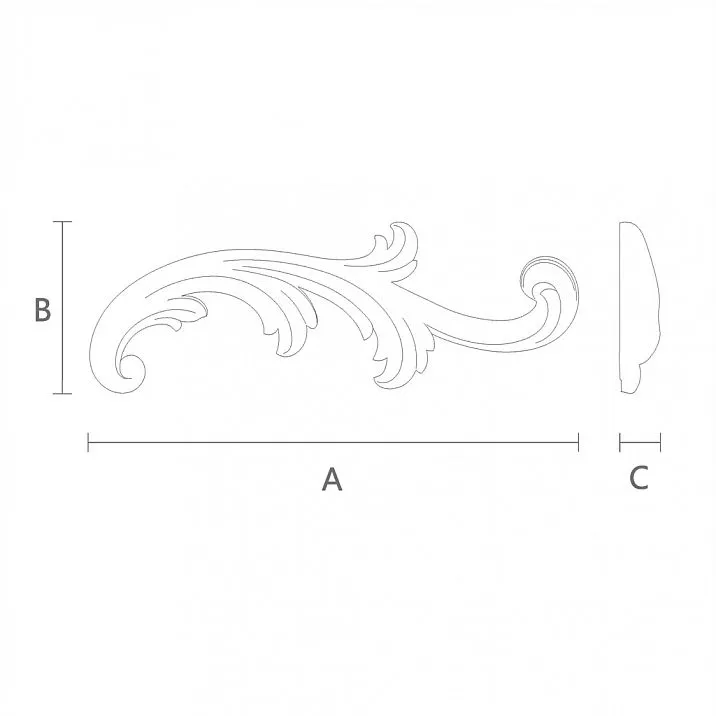 Изделие из дерева с резным декором N-431R чертеж
