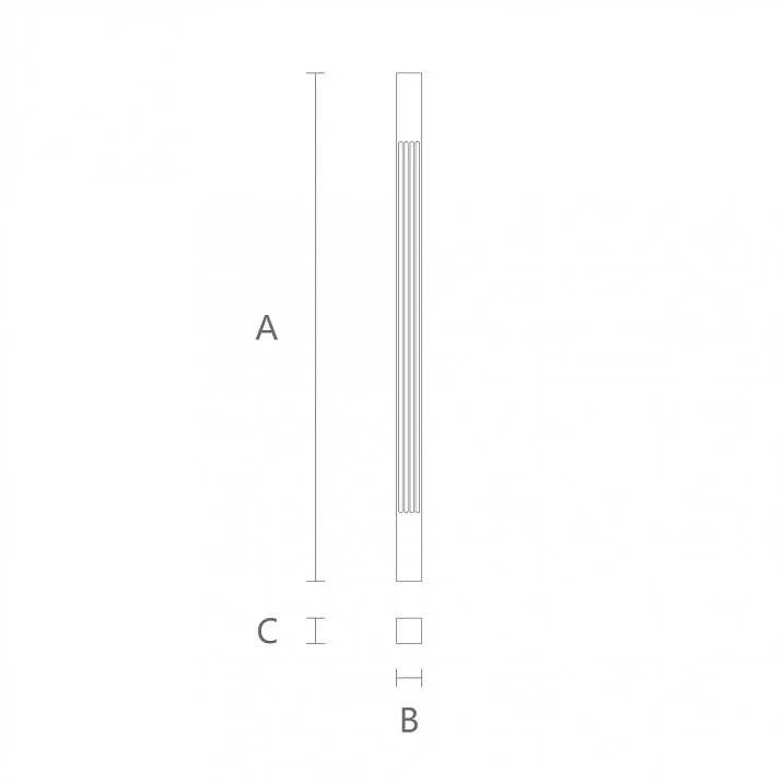 Строгая и лаконичная балясина из дерева L-099.1 для лестницы чертеж