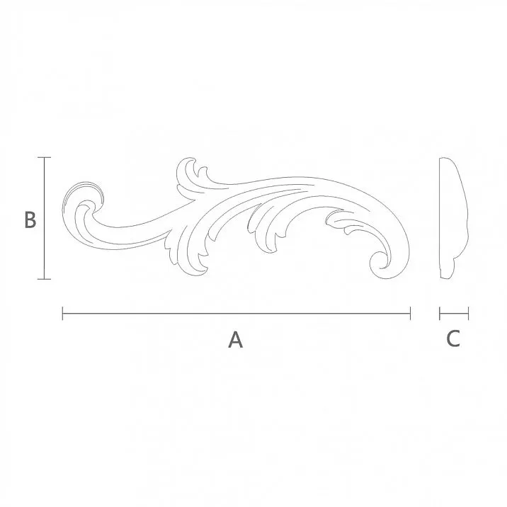 Изделие из дерева с резным декором N-431L чертеж