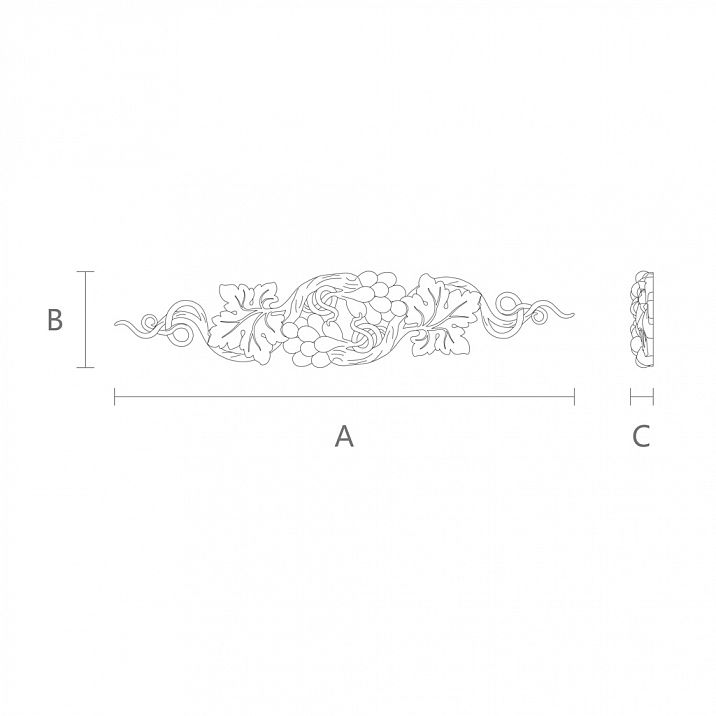 Резное изделие N-266 для декора мебели и фасадов чертеж