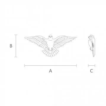 Маскарон Голубь NC-457-1 чертеж деревянного декора