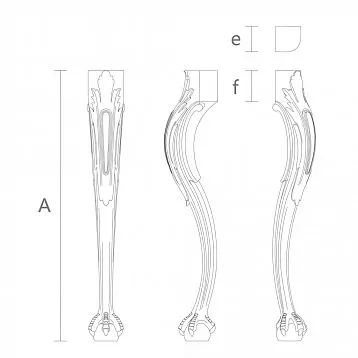 Классические деревянные ножки с чертежом для стола