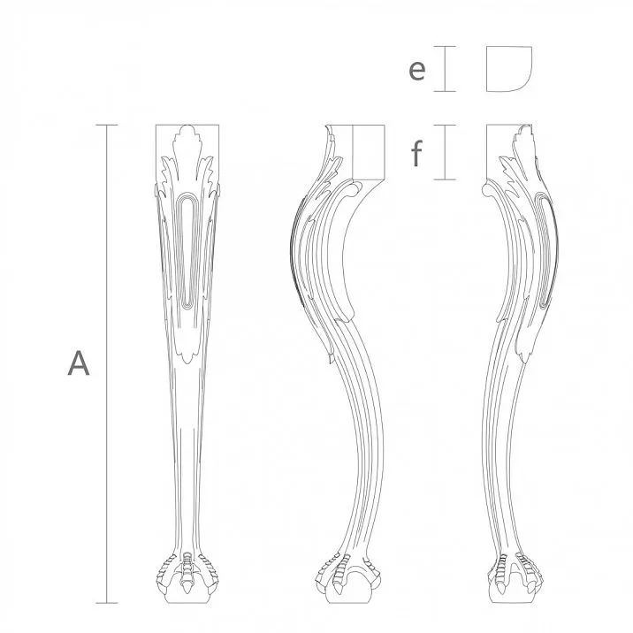 Классические деревянные ножки с чертежом для стола
