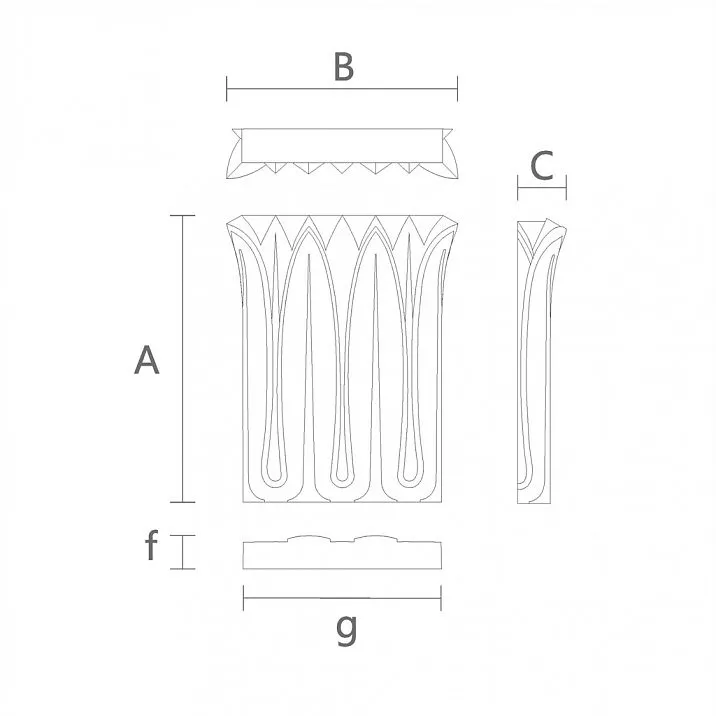 Эксклюзивная Капитель для Колонны из Массива KL-007 чертеж