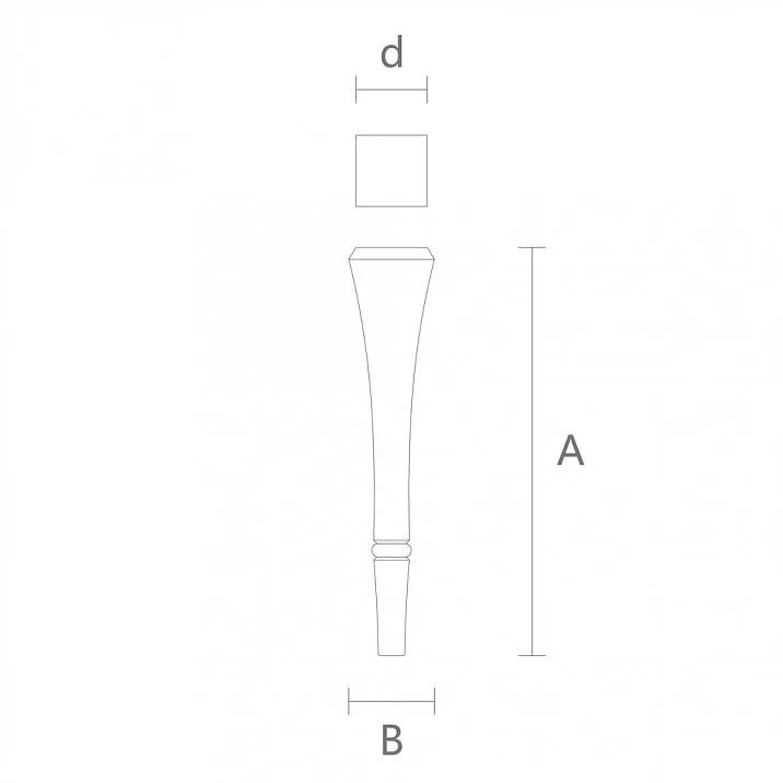 Чертеж ножек из дерева, для журнального столика