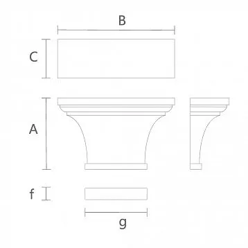 Декоративная Капитель KL-065 в Дизайне Мебели чертеж