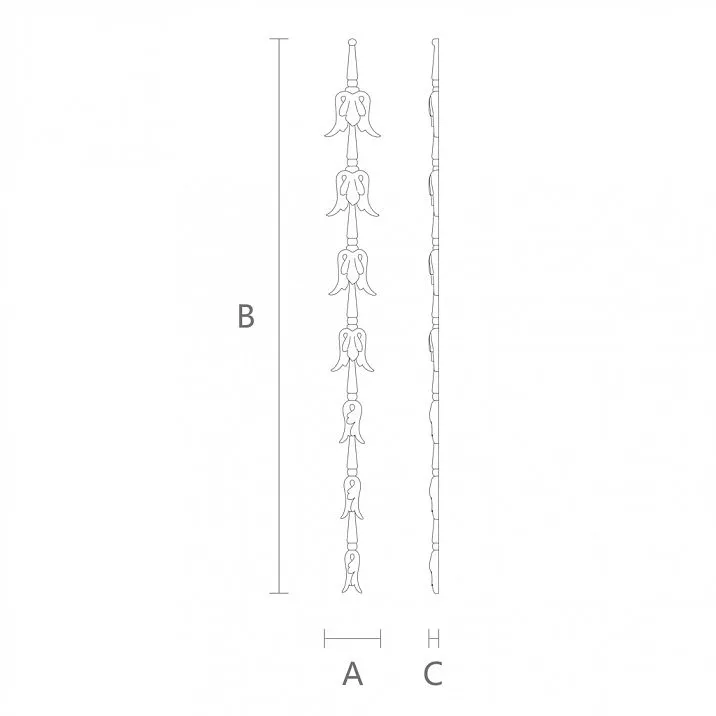 Резная накладка N-171 декор интерьера  чертеж