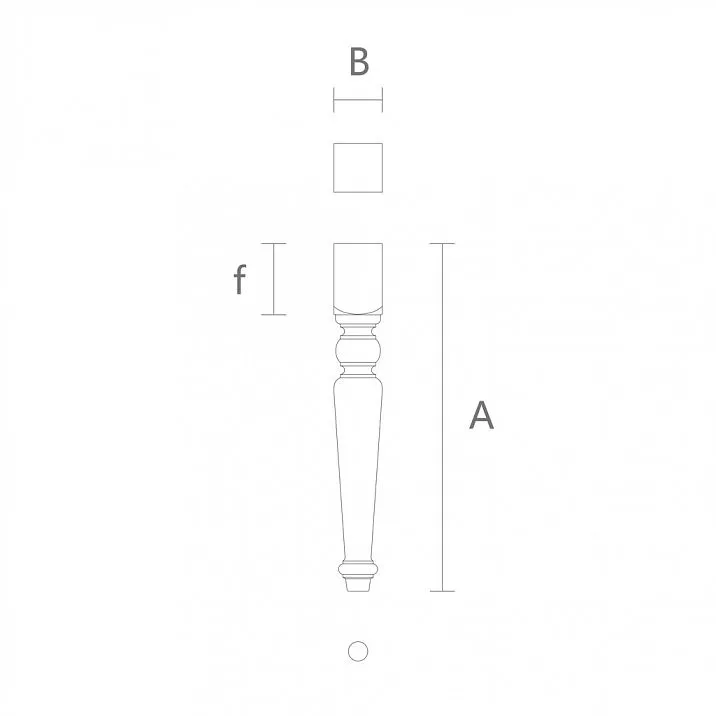 Чертеж классической мебельной ножки из дерева