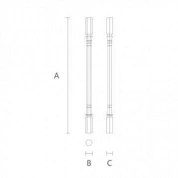 Балясина для лестницы L-095 из дерева в готическом стиле чертеж