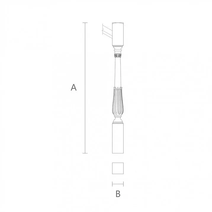 Чертеж столба лестницы