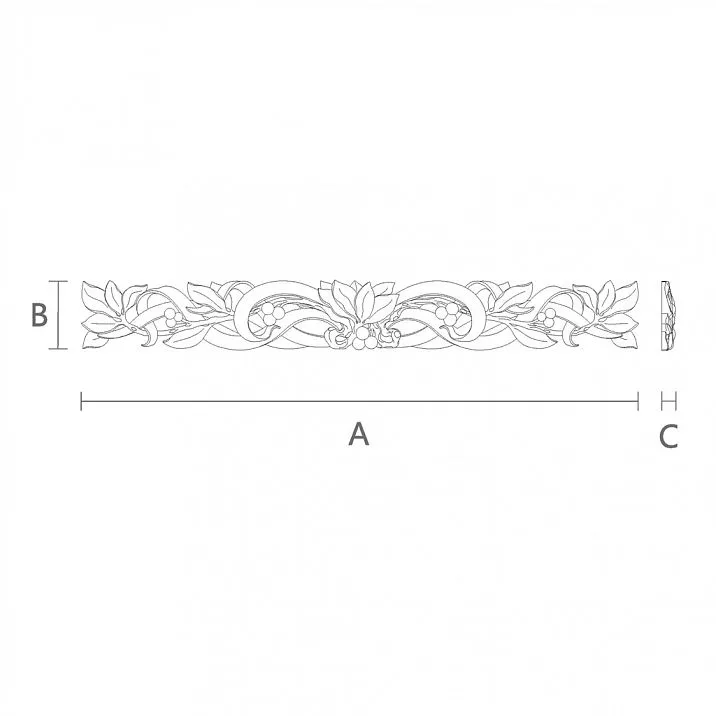 Резное изделие из дерева для украшения стен и мебели N-317 чертеж