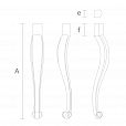 Деревянные ножки с чертежом для стола изогнутые