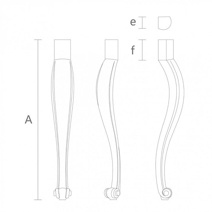 Деревянные ножки с чертежом для стола изогнутые
