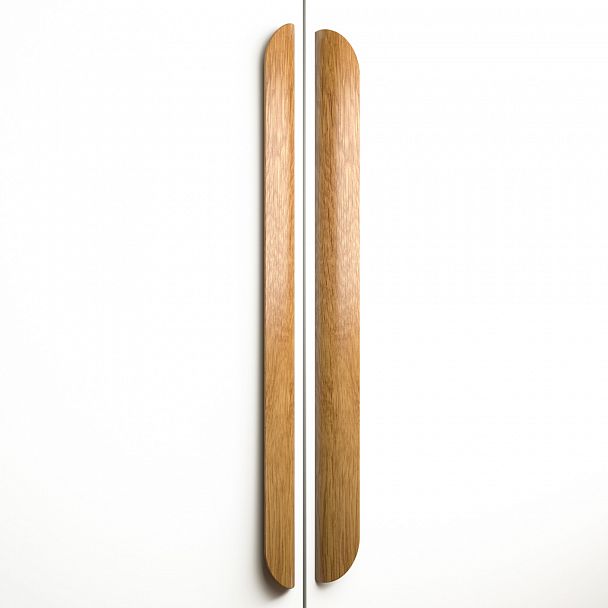 Деревянная ручка накладная Wave HL-006 из дуба или бука  на дверцах