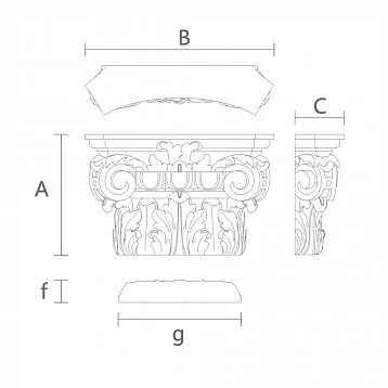 Изысканная Капитель в Мебельном Проекте KL-005 чертеж