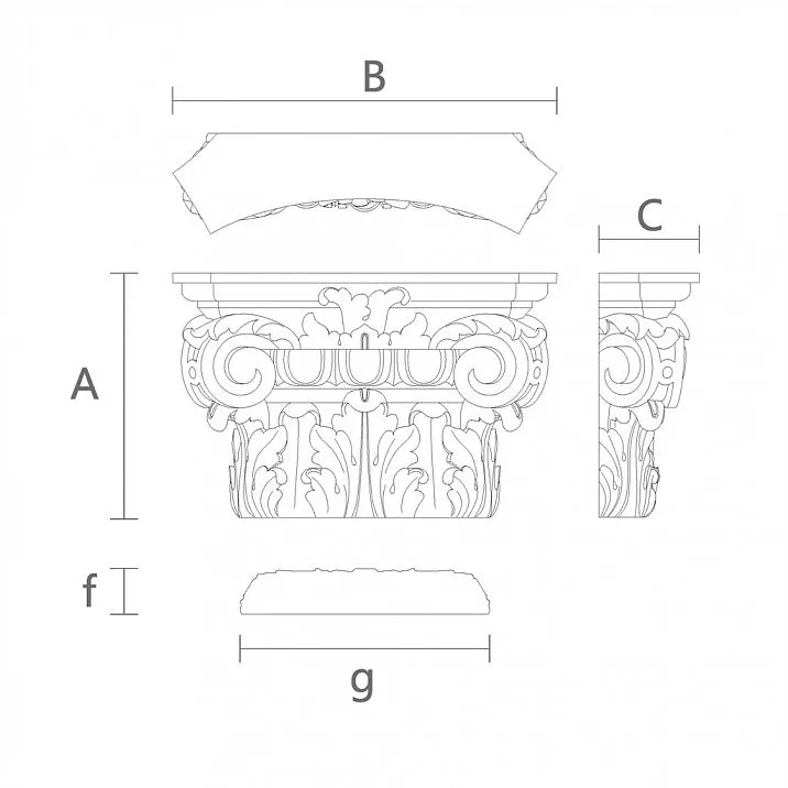 Изысканная Капитель в Мебельном Проекте KL-005 чертеж