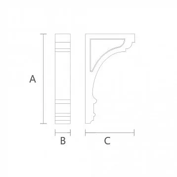 Декоративный кронштейн KR-060, добавляющий изысканности чертеж