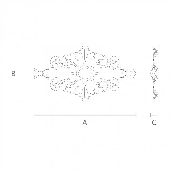 Элегантная резная накладка N-131 чертеж
