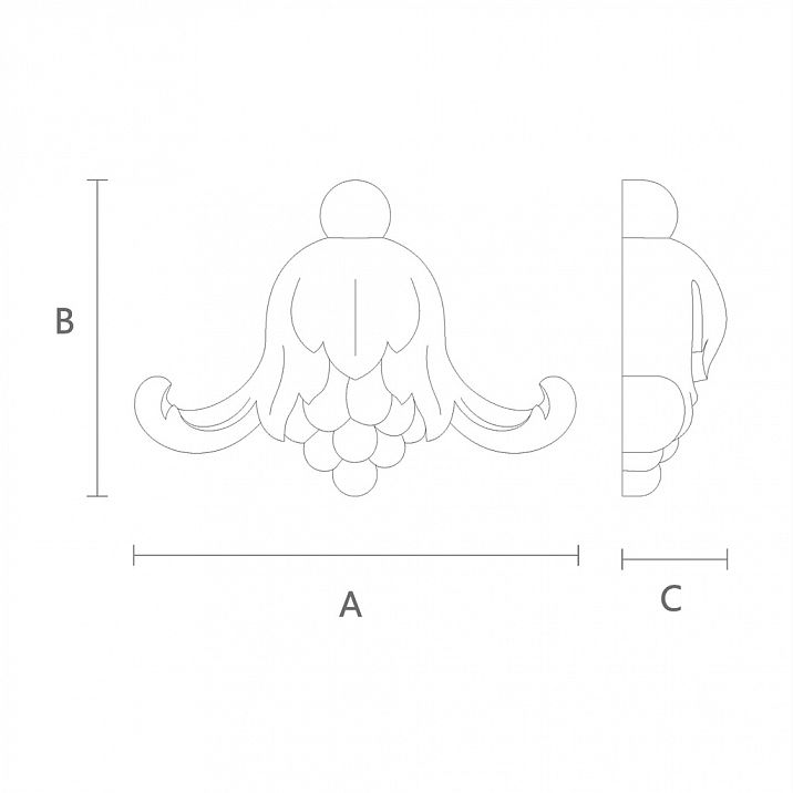 Резная накладка NPU-325 чертеж