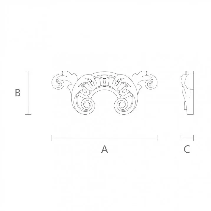 Купить резную накладку из дерева в магазине декора Stavros чертеж